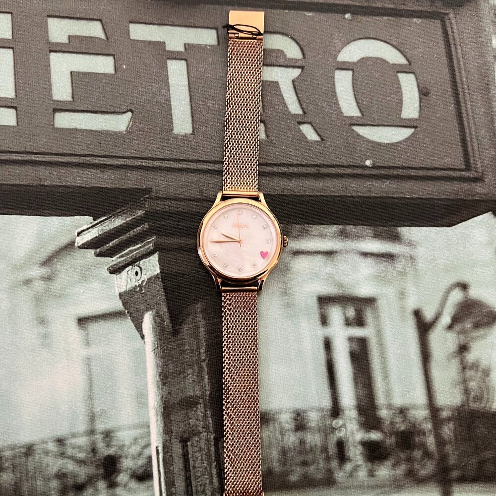 Fossil BQ3594 Laney Watch Wristwatch Rosegold